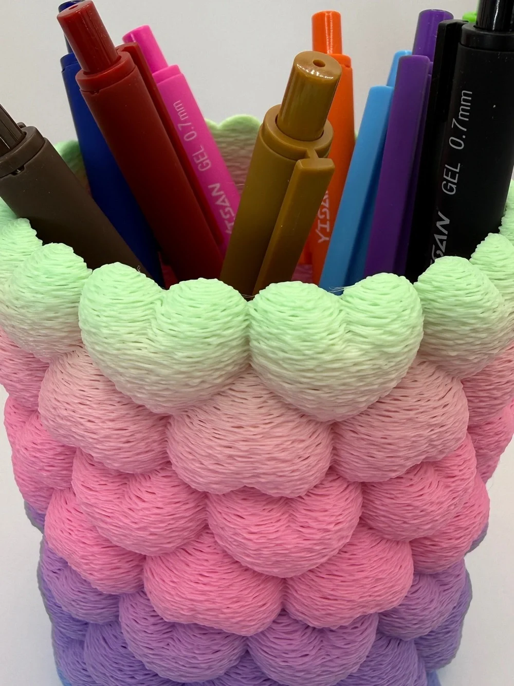 Handmade Gradient Heart Bubble Baskets - Pastel Rainbow